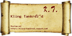 Kling Tankréd névjegykártya